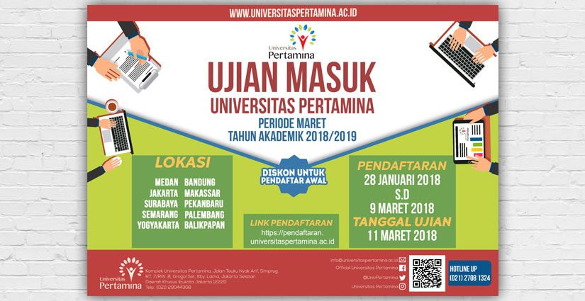Ujian Masuk Universitas Pertamina Periode Maret 2018 Dibuka!